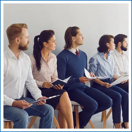 Candidates waiting for interviews