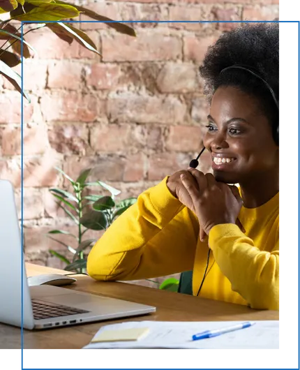 Woman talking on Zoom