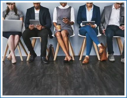 Candidates waiting for an interview